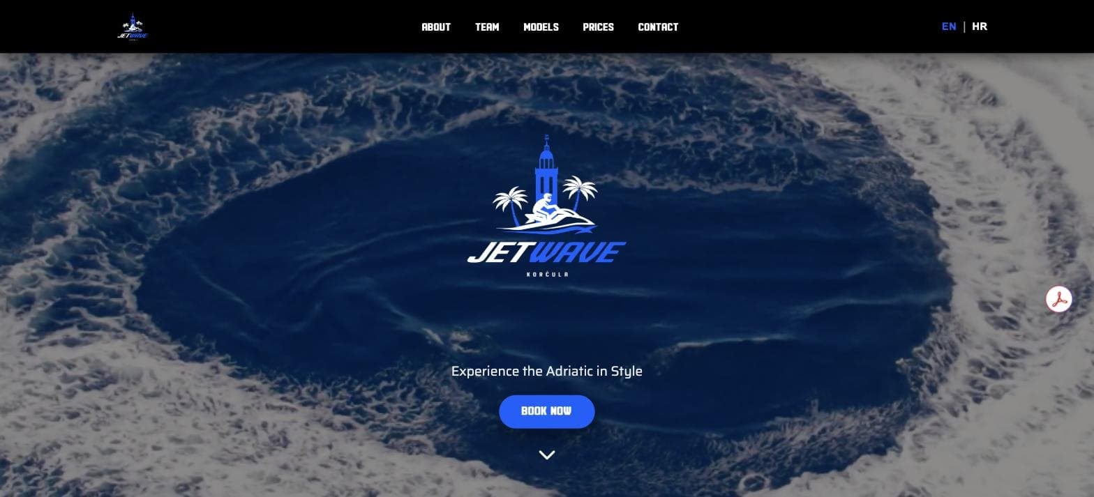 The jetwavekorcula.com home page